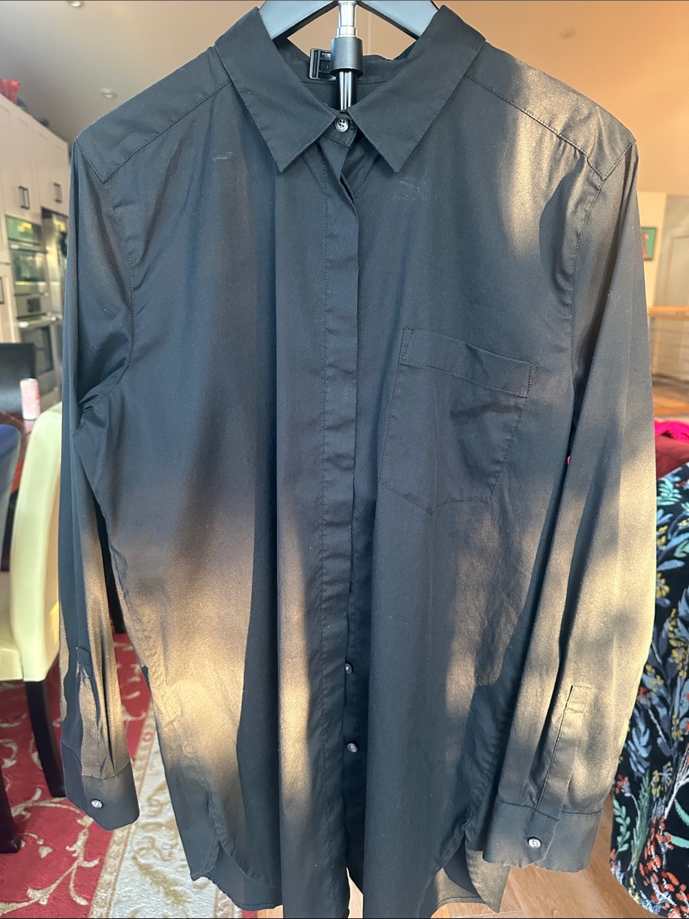 Ann Taylor Black Men's Button-Front Dress Shirt Like New